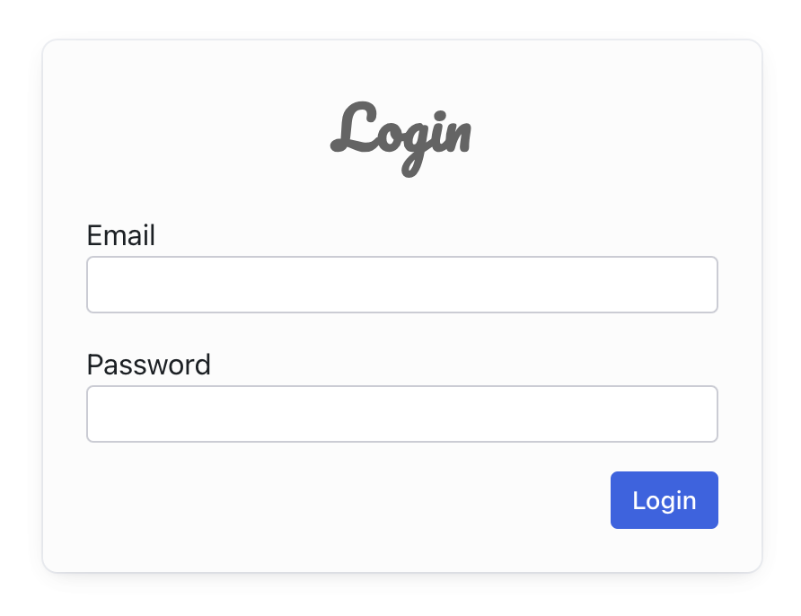 Screenshot of Login Screen